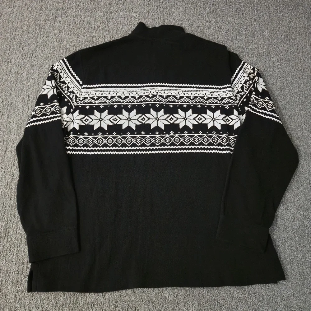 Polo Ralph Lauren Men's XL Sweater Estate Rib Black Snowflake Quarter 1/4 Zip